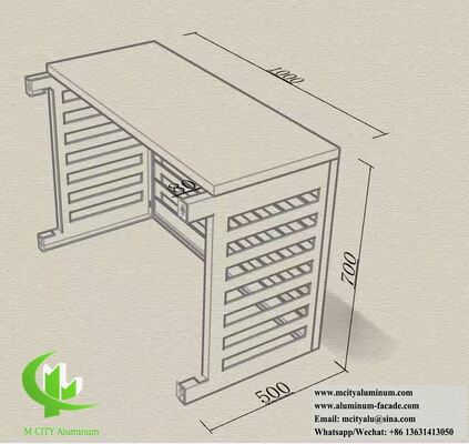 カスタマイズされたサイズ アルミ ローブレッドスクリーン ACユニットカバー 45° 角度ローブレと粉末塗装仕上げ