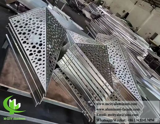 お買い得 LEDライトと粉体塗装されたカスタマイズ可能なメタルスクリーン付き3Dアルミニウム天井パネル オンライン