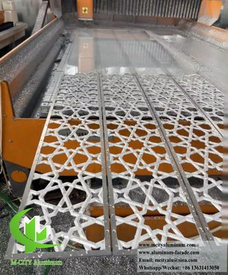 品質  Customizable Perforation Patterns Aluminum Screen with PVDF Coating for Light & Shadow Control 工場