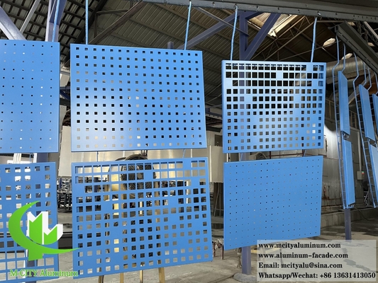 PVDF 青い色 メタルコーティングパネル アルミ 画面 孔紋