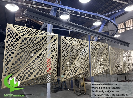 3D 玄関設計 建物の壁カバー用金属スクリーン アルミパネル