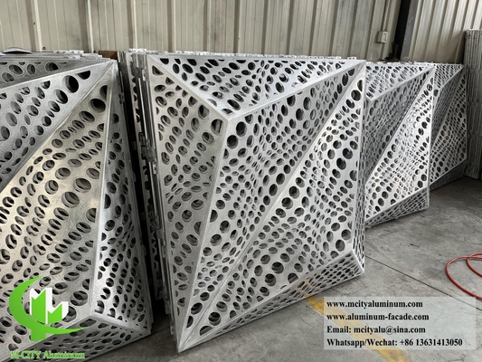 建築装飾のための穴穴パターンの3D玄関金属アルミニウムシート