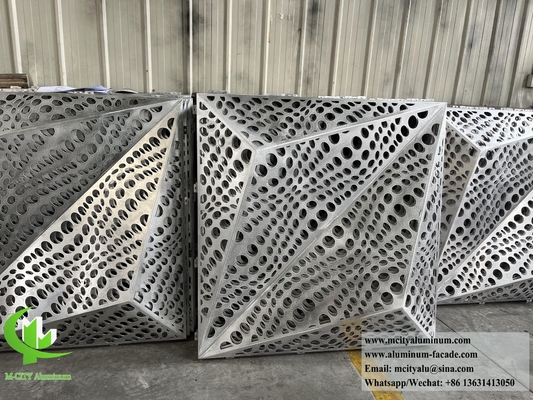 建築装飾のための穴穴パターンの3D玄関金属アルミニウムシート