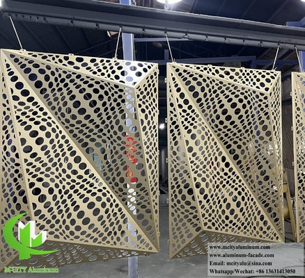 レーザーカット メタルスクリーン アルミパネル PVDFコーティング 3D形 建物の玄関装飾用