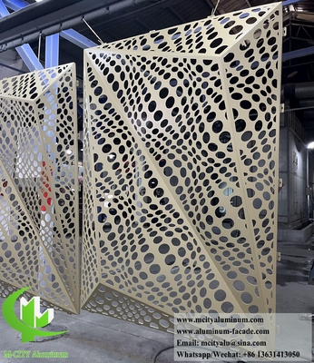 3D 玄関設計 建物の壁カバー用金属スクリーン アルミパネル