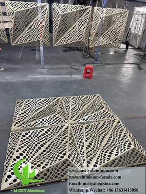 3D 玄関設計 建物の壁カバー用金属スクリーン アルミパネル