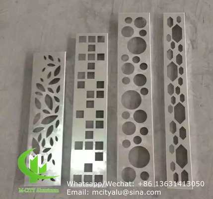 灰色の3mm金属シートでバルコニー用アルミ彫刻スクリーンシート