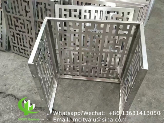 空気孔付きACカバー アルミレーザーカット cnc アルミスクリーンシート 壁装飾用