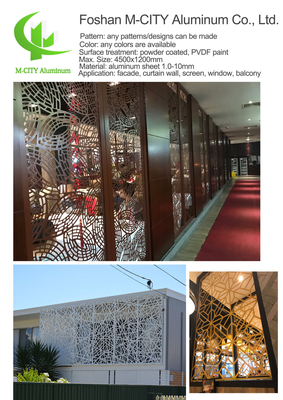 アルミニウムCNC孔紋彫刻板 金属アルミニウムコーティングパネル 彫刻パネルシート