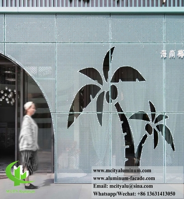 外部 穴あけ スクリーン アルミ 店舗 玄関 壁 装飾