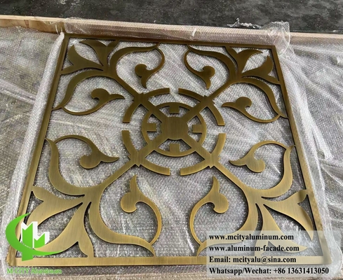 8mm 厚さ アルミスクリーン CNC 彫刻 青銅色隔壁装飾