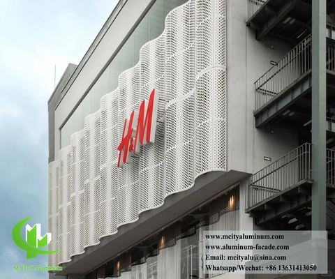 穿孔アルミニウムファサードシステム壁被覆装飾 中国工場