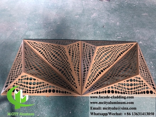3D孔付きシート 建築用アルミニウムファサード コーティング用レーザーカット金属シート