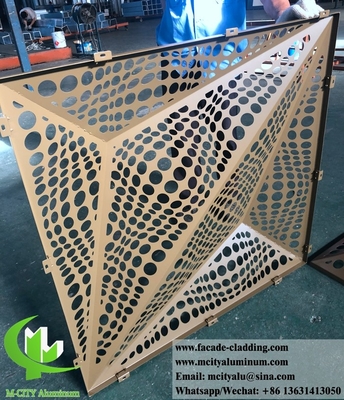 3D孔付きシート 建築用アルミニウムファサード コーティング用レーザーカット金属シート