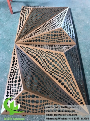3D孔付きシート 建築用アルミニウムファサード コーティング用レーザーカット金属シート