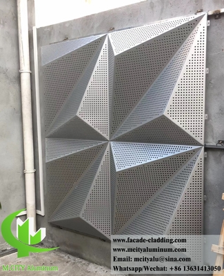 3D形金属シート アルミニウムファサード 孔状シート 金色
