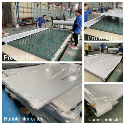 中国 2mm 厚さ シャンパン色 パフォーレート金属ファッダ アルミシート PVDF