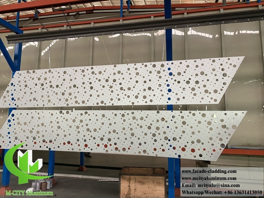 CNC アルミ コーティング メタルスクリーン 丸い穴 白色 3mm PVDF 粉末でコーティング オーダーメイド