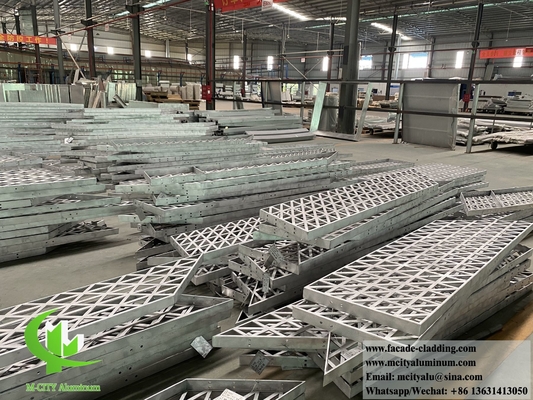 レーザーカット メタルスクリーン アルミシート 3mm PVDF メタル壁カバー 建物装飾用