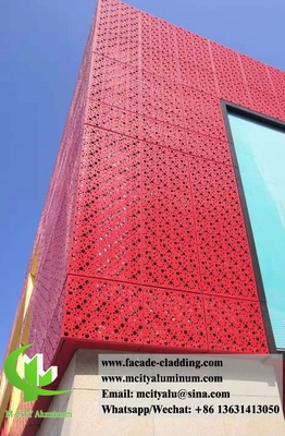 パフォーリング 固体壁 覆い アルミ 面膜 金属 画面 パターン PVDF 赤色