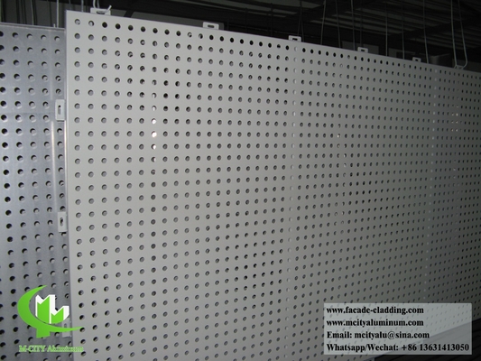 穴を開ける固体アルミシート金属パネル PVDF スライバー カラー 玄関装飾