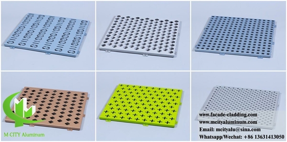 空洞な穴付き金属ファサード アルミ製のコーティングパネル 金属スクリーン PVDF 3mm