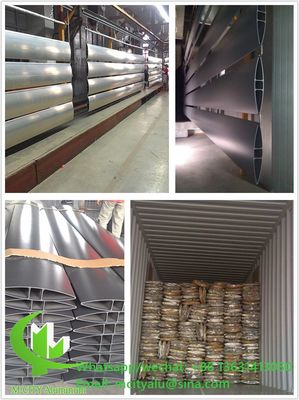 お買い得 ファサードカーテンウォール用、粉体塗装オーバル形状 6063-T5/T6 アルミニウム合金エアロフォイルルーバー オンライン