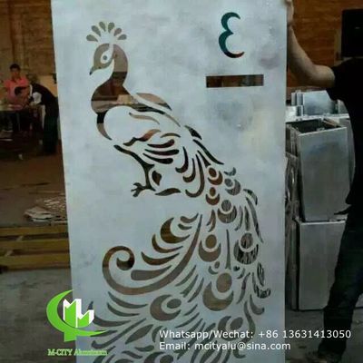お買い得 ロビー装飾用ピーコック柄パウダーコーティングアルミニウムレーザーカットパネル 1000x2000mm オンライン