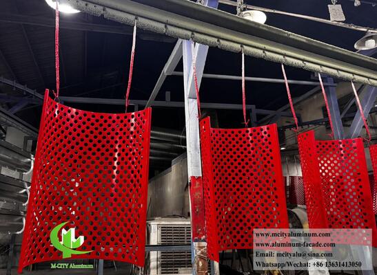 お買い得 ファサードおよび天井装飾用の粉体塗装仕上げを施したカスタムサイズ曲げ加工パンチングアルミニウムパネル（3003アルミニウム合金製） オンライン