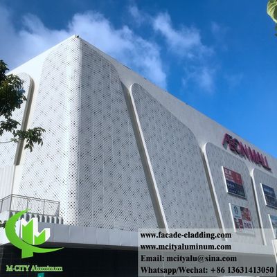 お買い得 3003 アルミ合金でカスタマイズ可能なパターンを持つ粉末で覆われたパフォーレートアルミニウムファサードパネル オンライン