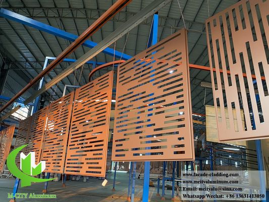 お買い得 装飾用 孔付き金属スクリーン 壁,玄関,敷物用 アルミパネル 防腐 防火 PVDF ブラウン色 オンライン